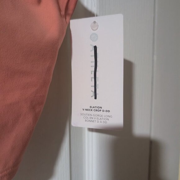 Athleta | Elation V-Neck Longline Sports Bra D-DD In Coral Orange - Picture 8 of 16